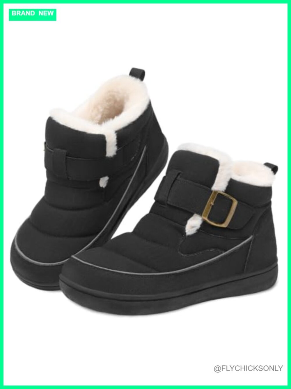 Womens Waterproof Mid-Calf Snow Boots Faux Fur Lined Winter Boots